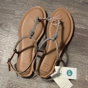Tan and Silver Women's Sandals